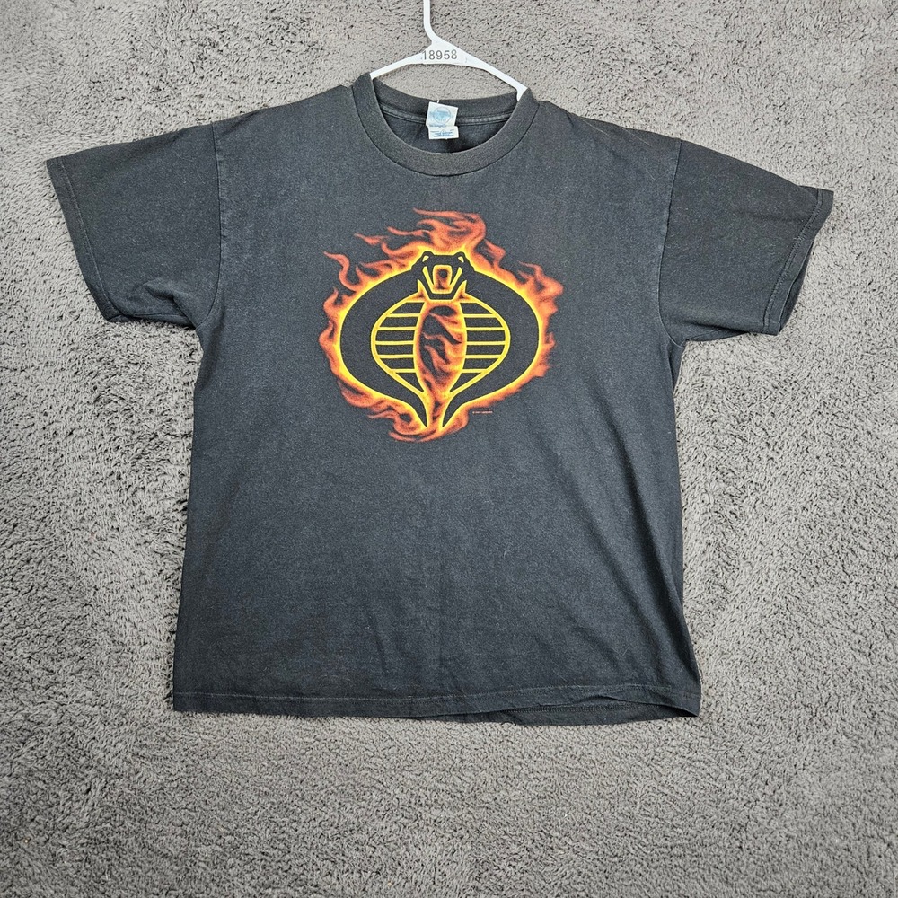 Vintage Y2K G.I. Joe Cobra Logo T Shirt Mens Size Large Gray Short Sleeve